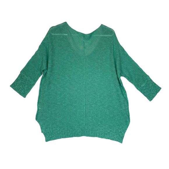 hyped unicorn womens medium large knit green sweater pullover inside out crochet - Picture 3 of 10